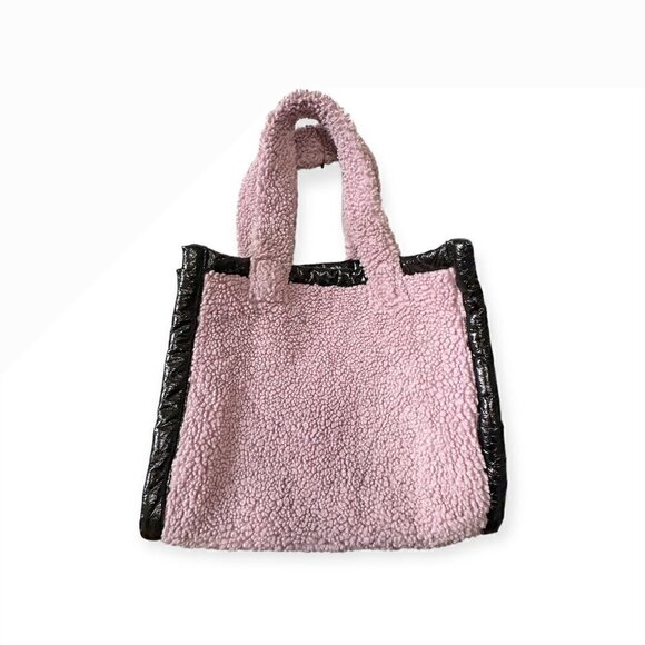 Stand Studio faux shearling tote bag, pink, one size - Picture 2 of 13